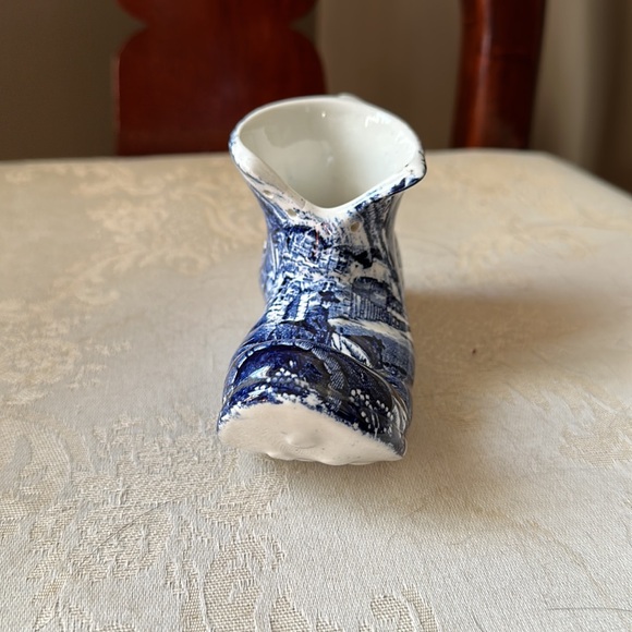 Old Foley James Kent Staffordshire England Delft blue porcelain shoe, boot 1950s - Picture 4 of 10